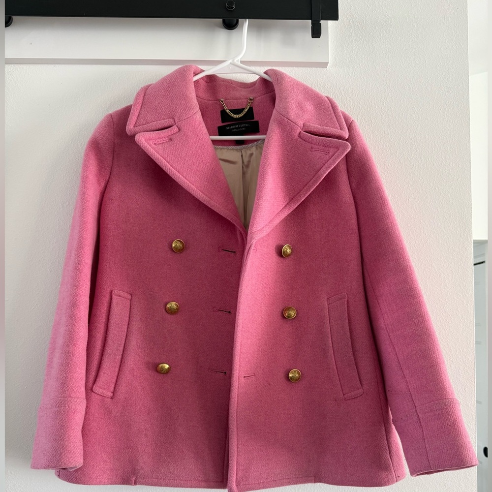 J. Crew Stadium Cloth by Nello Gori Pink Peacoat